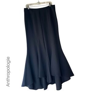 ANTHROPOLOGIE | NWOT BLACK TULIP FLARE LEG ZINNIA ASYMMETRICAL ANKLE PANTS | 12